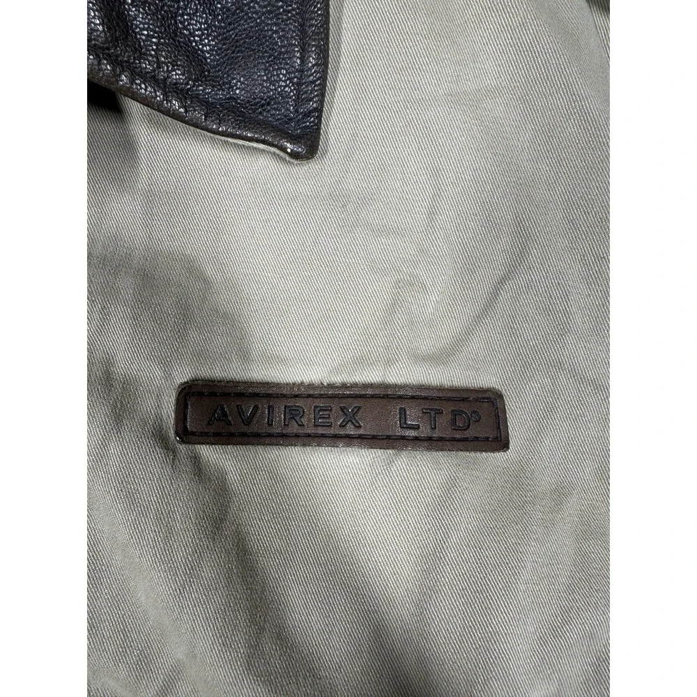 Vintage Avirex A-2 Flight Jacket Army Air Forces Bomber Style Tan Leather Collar